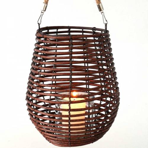 daiktų Dekoratyvinis žibintas, žvakių apdaila su rankena, žibintas krepšelyje Ø23cm H27cm