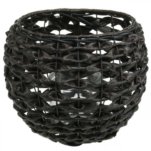 Žibintas pintas juodas, rudas vasarinis papuošimas Ø31cm H25cm