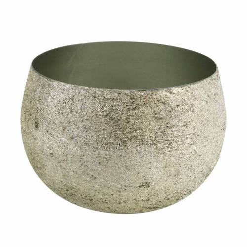 Floristik24 Dekoratyvinis dubuo šampano metalo Ø17cm H11,5cm