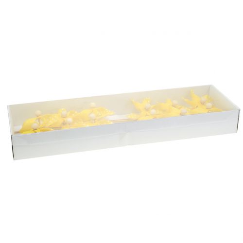 Floristik24 Mini vėjo malūnėlis su taškeliais geltoni Ø8cm 12vnt