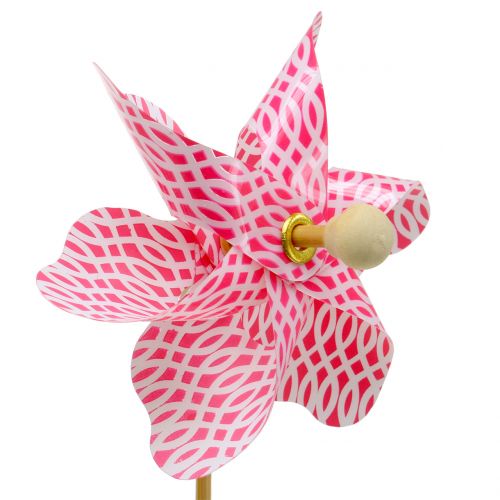 Floristik24 Vėjo malūnas mini raudonai baltas Ø9cm 12vnt