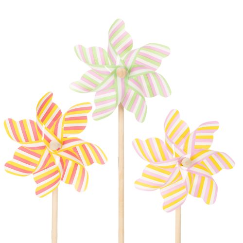 Floristik24 Vėjo malūno sodo kuolas, patraukli terasos, sodo ir balkono puošmena, 47 cm, 3 dalys