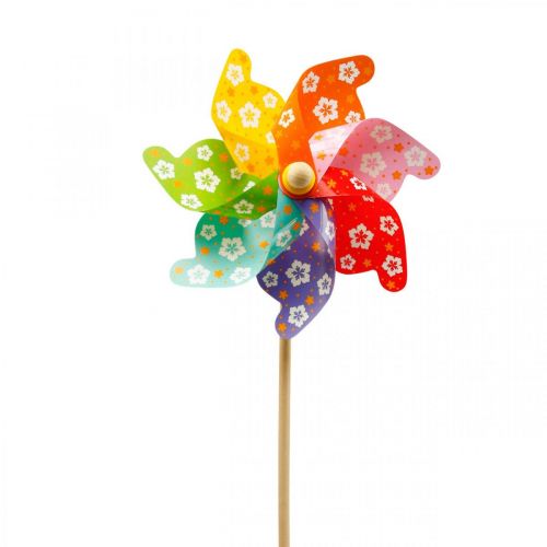 Sodo kuolas vėjo malūnas Pinwheel Sodo puošmena Spalvinga Ø31cm H75cm