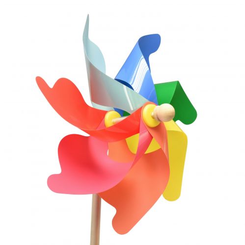 daiktų Ratuko dekoravimo vėjo malūnėlis ant pagaliuko vasaros puošmena Ø30,5cm H74cm
