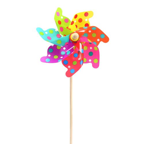 Spalvingas vėjo malūnas su taškeliais Ø22cm L55cm