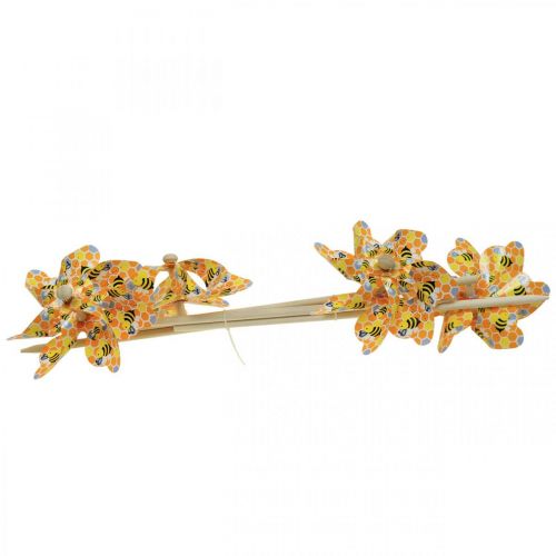 daiktų „Pinwheel Bee“ medinis sodo vėjo malūnas Ø17 cm H48 cm 4 vnt.