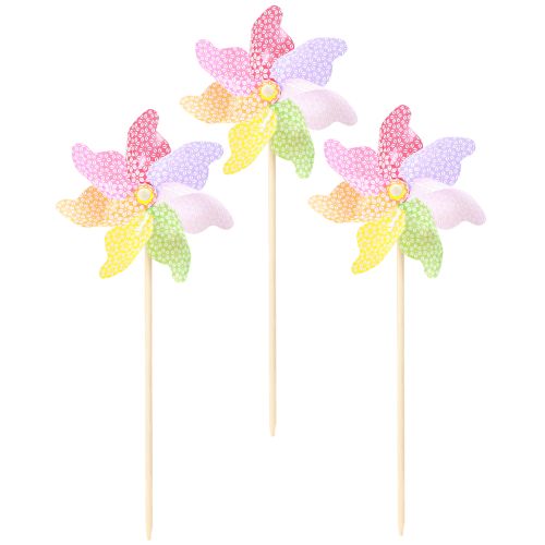 daiktų Vėjo malūno apdaila Vėjo malūnas Natural Colorful Ø21.5cm H55cm 3vnt.