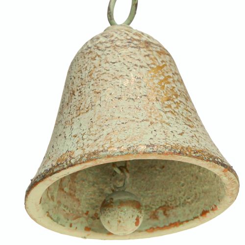 daiktų Vėjo varpelio metalinė širdelė su varpeliu senoviniu žaliu aukso rūdys 46cm