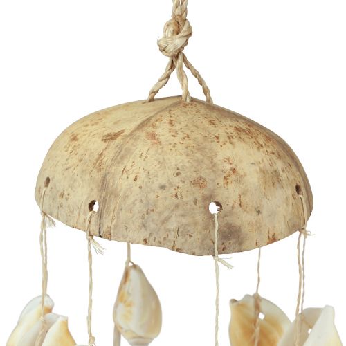 daiktų Vėjo varpelio jūrinė dekoracija su natūraliu kokosu Ø12,5cm 48cm
