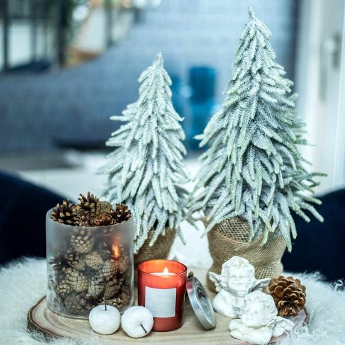 daiktų Žieminė eglė vazone, kalėdinė puošmena, eglė su sniegu H45cm