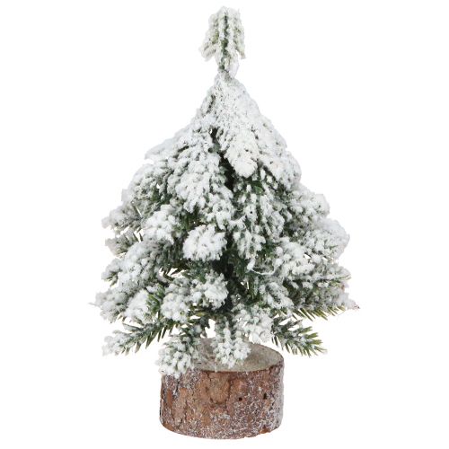 Floristik24 Žiemos puošmena Kalėdų eglutė žaliai balta Ø7cm H14cm 4vnt