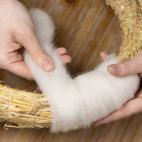 daiktų Vilnonė virvelė, balta vilnonė juostelė, 2 m, dekoratyvinė vilna rankdarbiams ir pakavimui