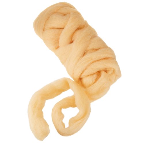 daiktų Vilnonė juostelė, kreminės oranžinės spalvos, 10 m, vainikams ir kompozicijoms