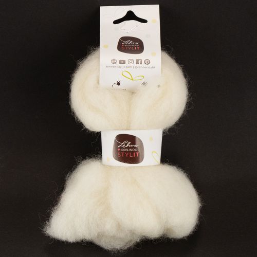 daiktų Balta vilnonė juostelė, 2 m, dekoratyvinė vilna rankdarbiams ir pakavimui