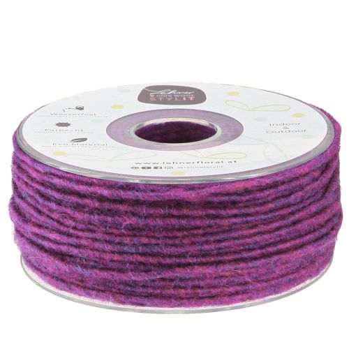 Violetinė vilnos virvelė 3mm 100m