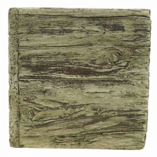 Floristik24 Gėlių vazonas kvadratinis 15x15cm betoninis vazonas medžio išvaizda