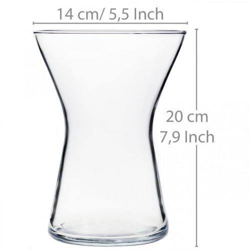 X-stiklo vaza skaidri Ø14cm H19cm