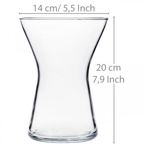 Floristik24 X-stiklo vaza skaidri Ø14cm H19cm