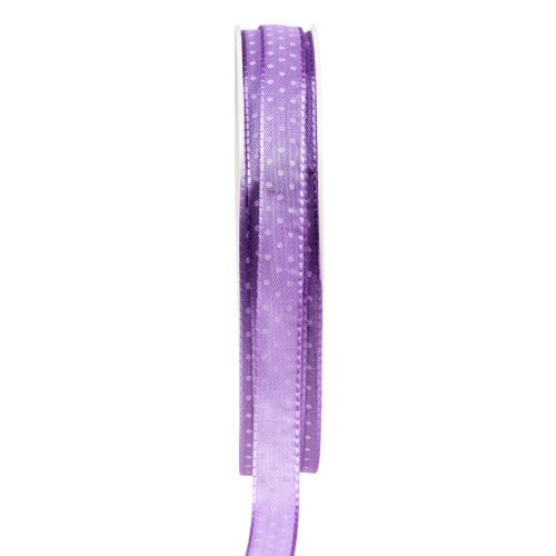 Floristik24 Dovanų juostelė taškuota dekoratyvinė juostelė violetinė 10mm 25m