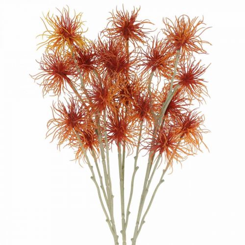 Ksanto dirbtinė gėlė rudens puošmena oranžinė 6 gėlės 80cm 3vnt