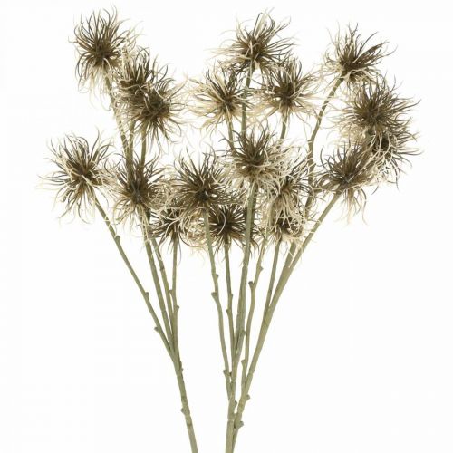 daiktų Ksanto dirbtinė gėlė rudens puošmena 6 žiedai kreminė, ruda 80cm 3vnt