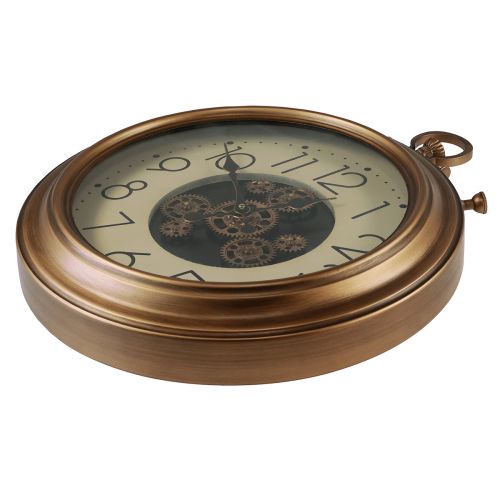 daiktų Sienų apdaila sieninis laikrodis krumpliaratinis laikrodis bronzinis kreminis retro Ø54cm
