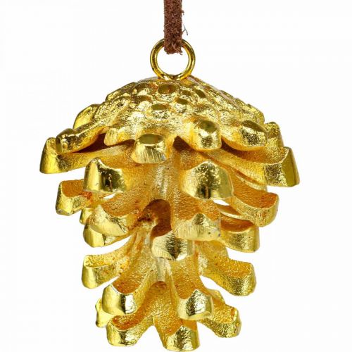 daiktų Pušies kankorėžių dekoravimo kūgiai pakabinti Gold H6cm