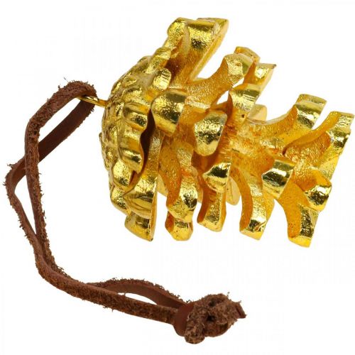 daiktų Pušies kankorėžių dekoravimo kūgiai pakabinti Gold H6cm