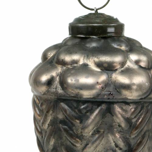Floristik24 Eglutės papuošimai kūgiai stiklas bronza Ø9cm H10cm 2vnt
