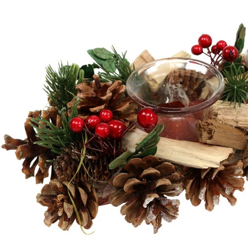 Floristik24 Kalėdų žvakių kompozicija gamta 45cm