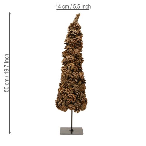 daiktų Kalėdinė eglutės kūgio formos dekoracija, natūrali, 14 × 50 cm