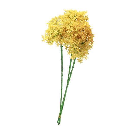 daiktų Dekoratyvinis česnakas Wild Allium Dirbtinis geltonas 70cm 3vnt