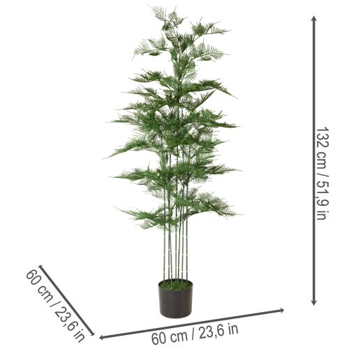 Dirbtinis bambuko medis, žalias, 132 cm, kambarinis augalas | Floristik24.lt