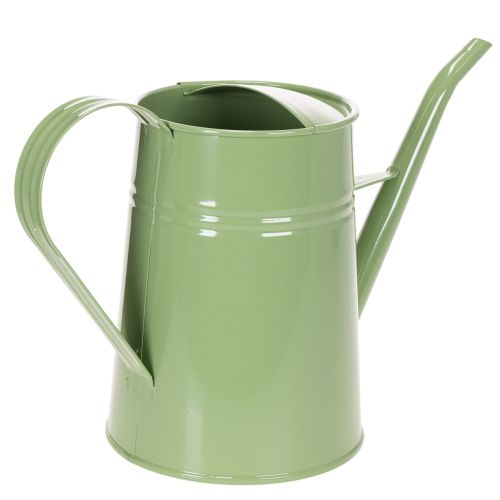 Vintažinė metalinė laistytuvė patalpoms, mėtinės žalios spalvos, 1,7 l, dekoratyvinė vaza, retro dizaino, aukštis 23 cm | Floristik24.lt
