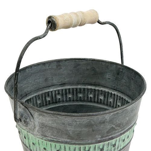 Floristik24 Cinko kibiras su žaliu Ø15cm H12cm
