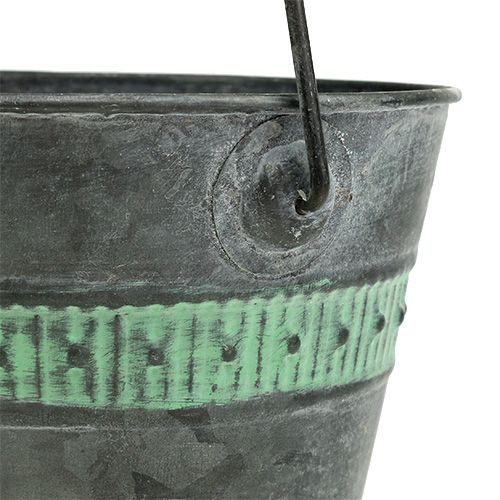 Floristik24 Cinko kibiras su žaliu Ø15cm H12cm