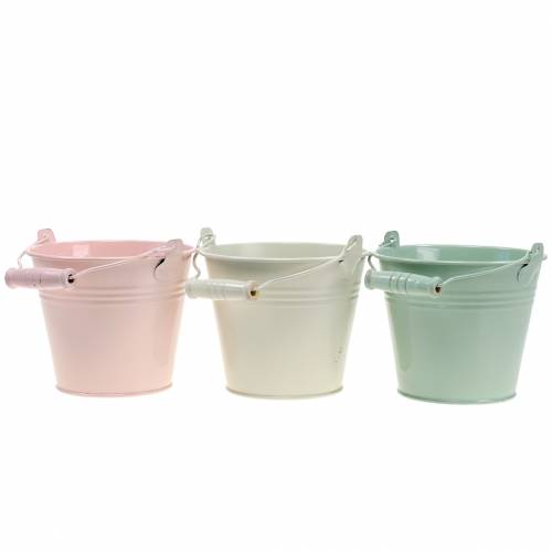 Cinko kibirų asortimentas pastelinės spalvos Ø12cm H10cm 8vnt