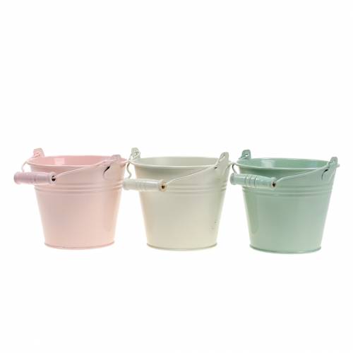 Floristik24 Cinko kibirų asortimentas pastelinės spalvos Ø10cm H8cm 10v