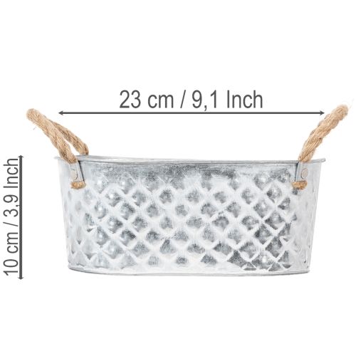 Cinko dubuo ovalus 23 cm x 12 cm, aukštis 10,5 cm | Floristik24.lt