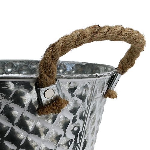 daiktų Cinko dubuo apvalus su virvių rankenomis Ø25cm H14cm