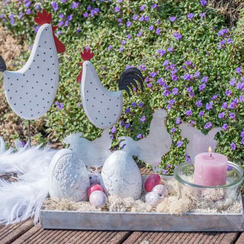 Floristik24 Cinko dubuo su vištomis 30cm x 12cm H15,5cm