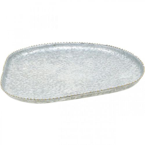 daiktų Dekoratyvinis padėklas, metalinis padėklas, cinko padėklas, senovinės išvaizdos, 30,5 cm