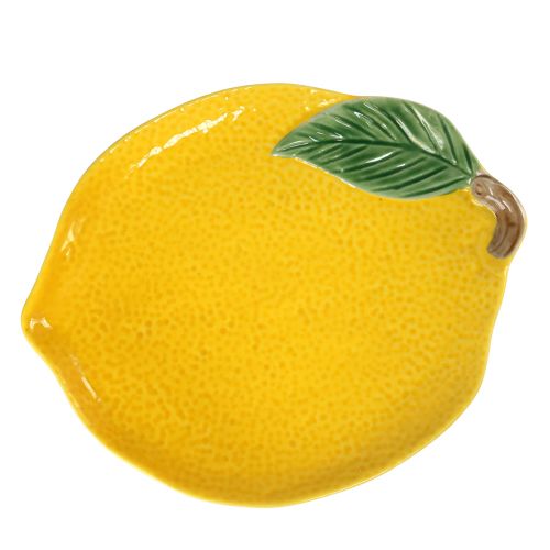 Floristik24 Citrininė lėkštė dekoratyvinė lėkštė keraminė citrininė geltona 20×16cm