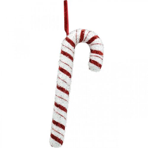 Floristik24 Deco Candy Cane Kalėdinis raudonas baltas dryžuotas H34cm