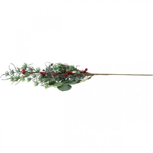Floristik24 Kalėdų šakelės dirbtinė žalia raudonų uogų puošmena 70cm