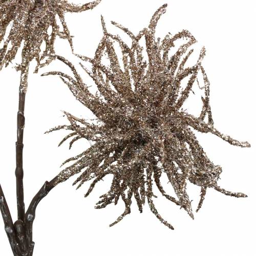 Floristik24 Dirbtinis Clematis šakos šampanas su blizgučiais 46cm