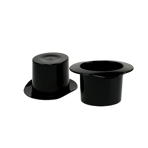 daiktų Dekoratyvinis cilindras juodas, Naujųjų metų naktis, kepurė kaip sodinukas H5,5cm 12vnt.