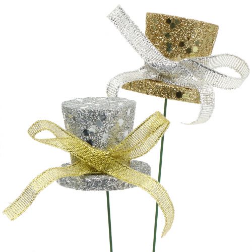 Floristik24 Cilindro kamštis auksinis, sidabrinis 3cm 2vnt