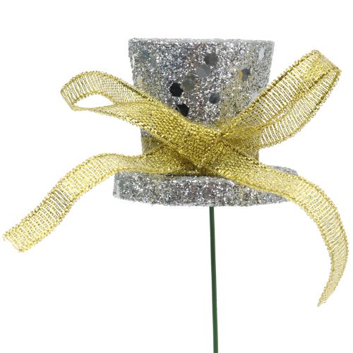 Floristik24 Cilindro kamštis auksinis, sidabrinis 3cm 2vnt