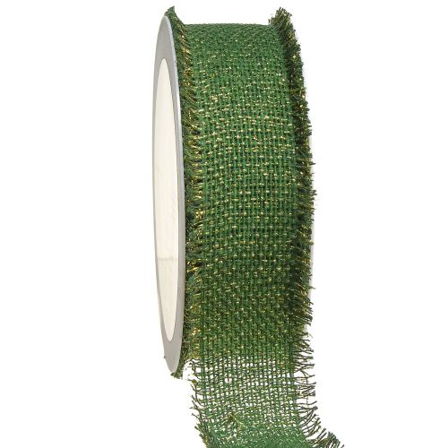 Juostelė žalia auksinė kutais juostelė papuošalų juostelė W40mm L15m